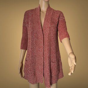 Lucky Brand|Womens|Cardigan Sweater|Size XS|Red White|Stretch|Pockets|Knit